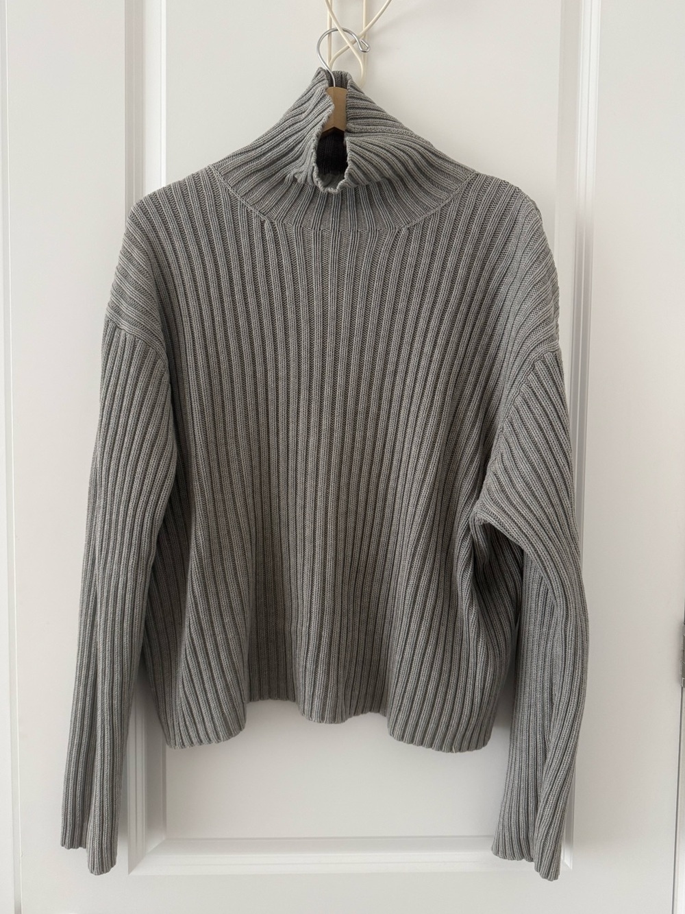 Ralph Lauren Gray Ribbed Turtleneck Sweater